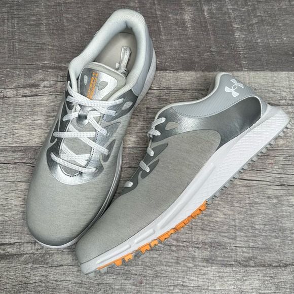 Under Armour Shoes - Under Armour Womens Charged Breathe 2 Knit Spikeless Golf Shoe Size 9 Grey White